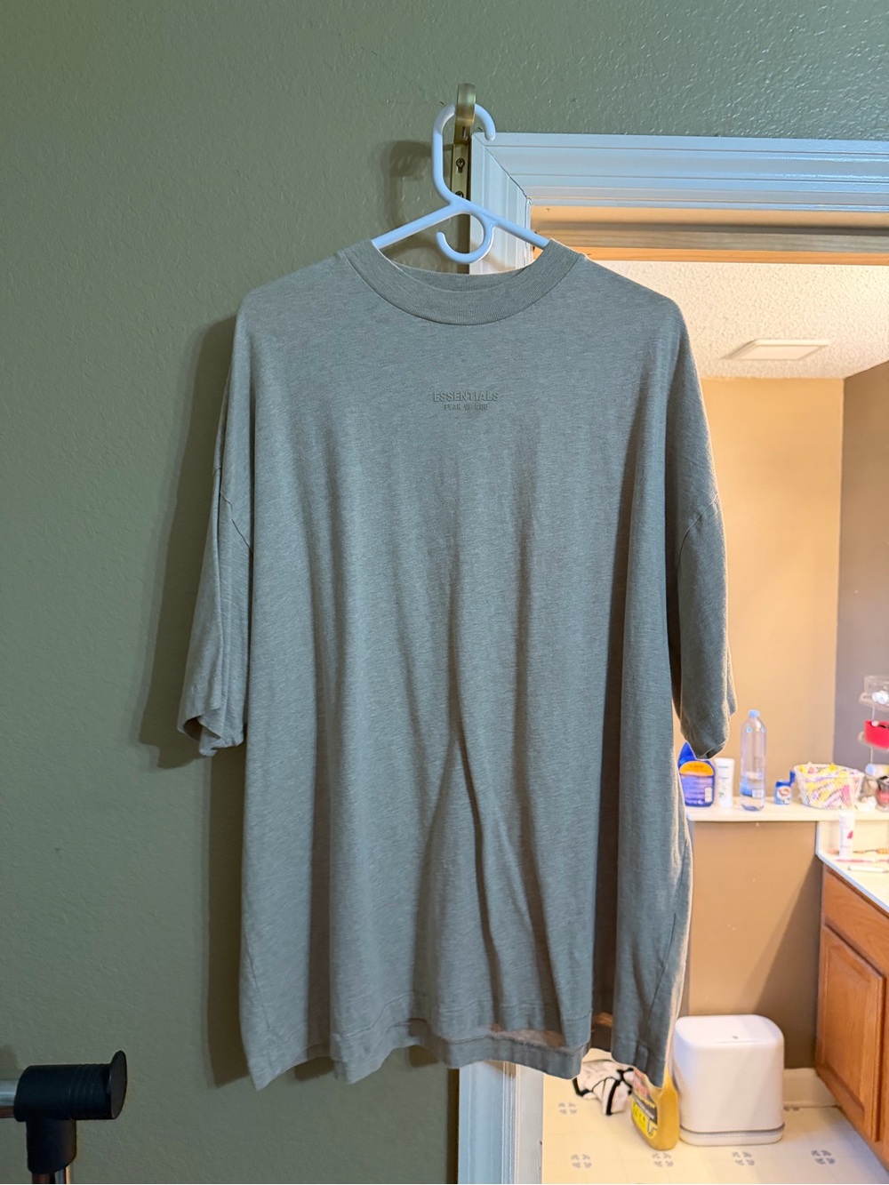 Fear of God Essentials Short-Sleeve Crewneck T-Shirt — Taupe Green
